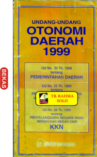 Undang - Undang Otonomi Daerah 1999