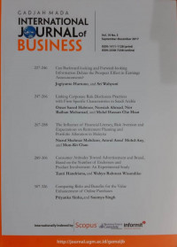 Gadjah Mada International Journal Of Business Vol. 18 No. 3