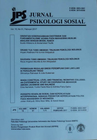 Jurnal Psikologi Sosial Vol.15 No.1