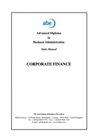 Abe Advanced Diploma in Business Administration Study Manual : Corporate Finance